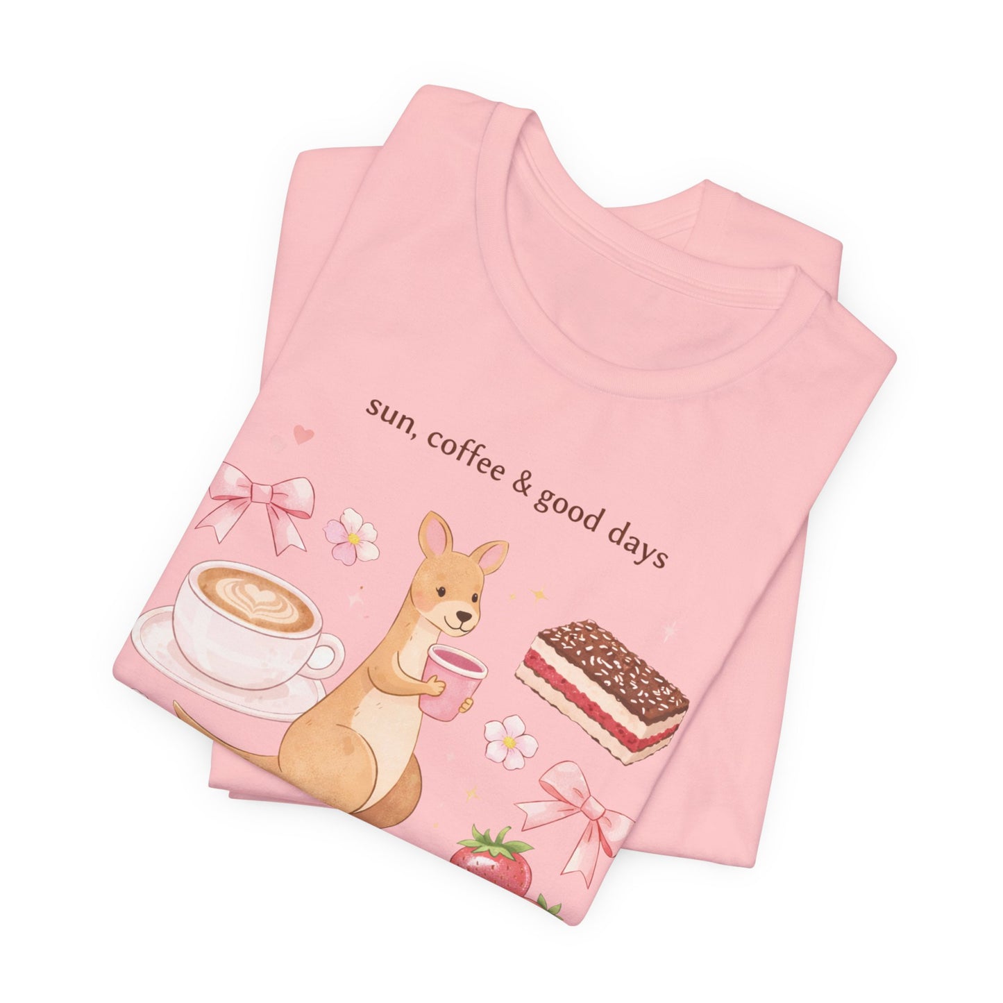 Sun, Coffee & Good Days Cute Cafe Graphic T-Shirt