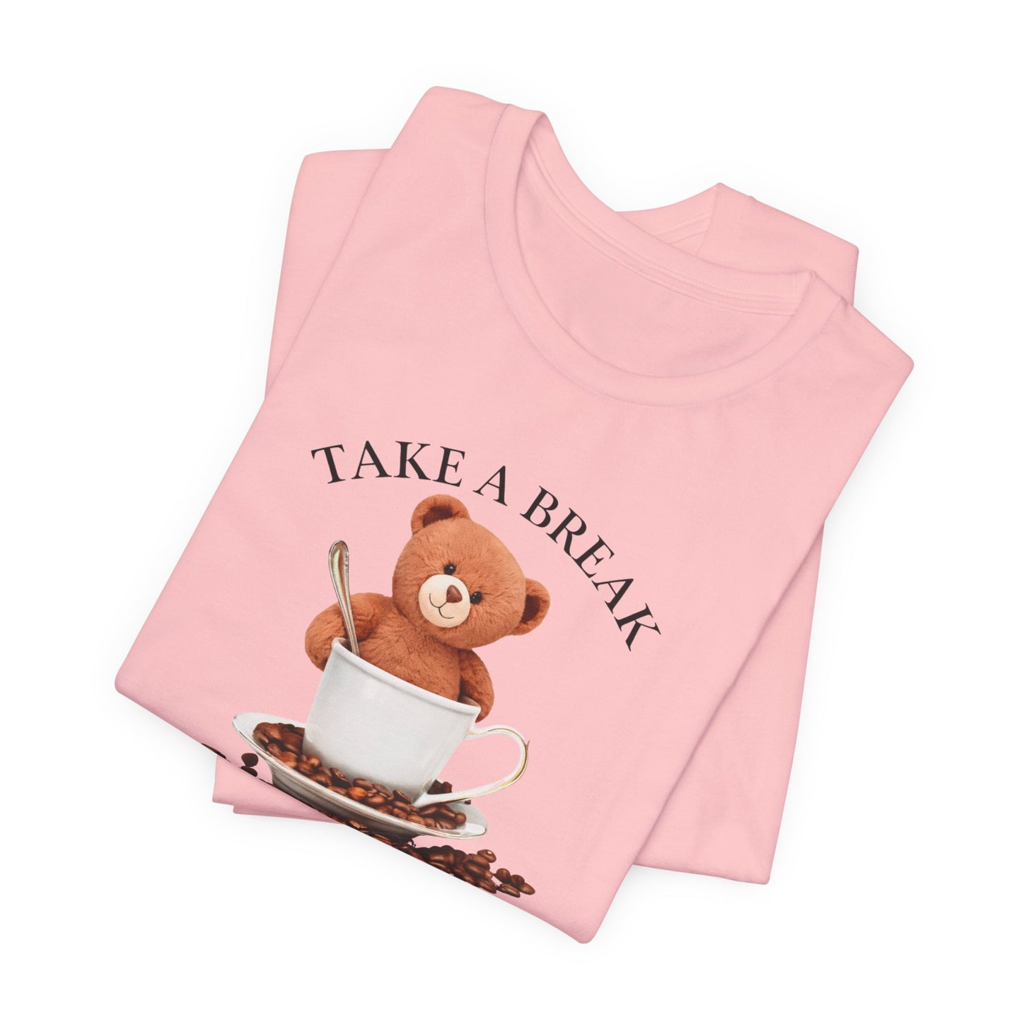 Cute Teddy in Coffee Cup Graphic T-Shirt