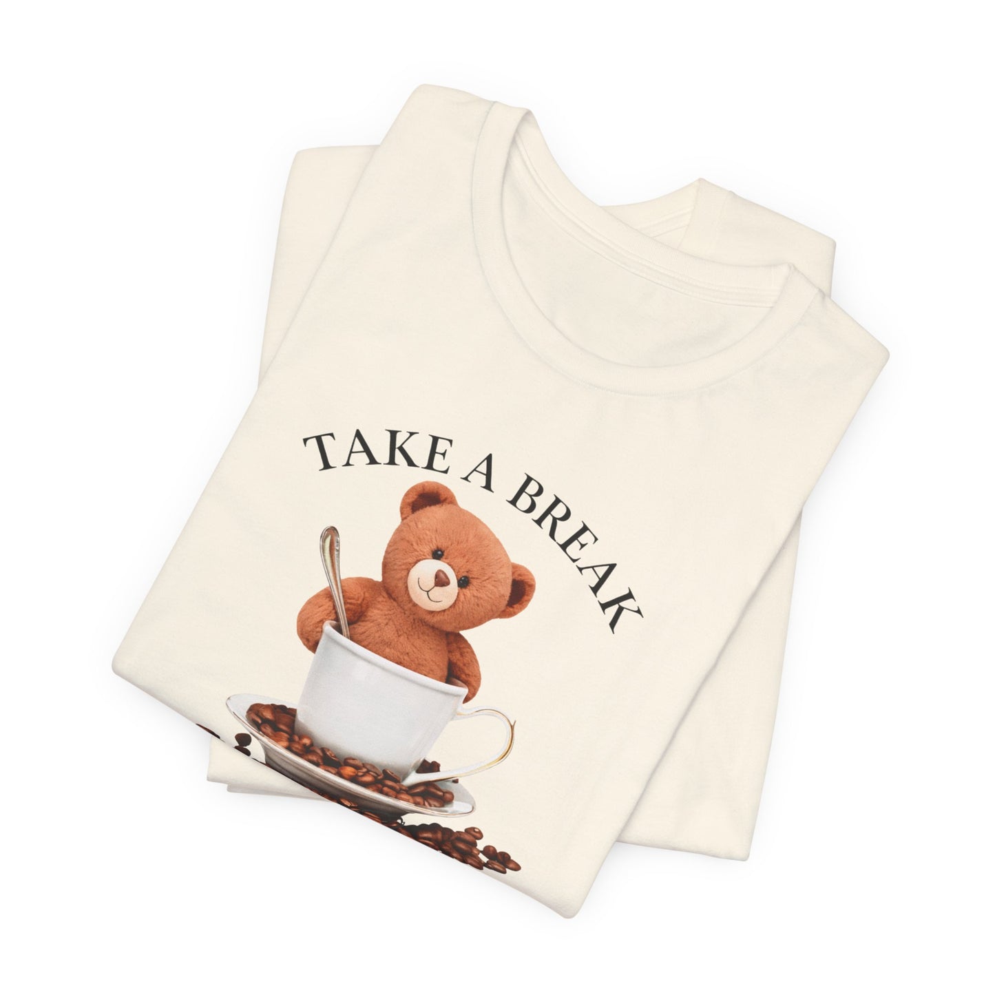 Cute Teddy in Coffee Cup Graphic T-Shirt