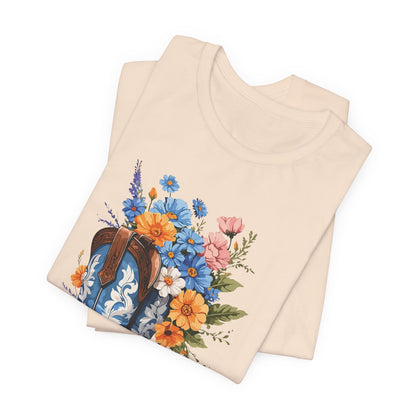 Floral Cowgirl Boots Graphic Tee