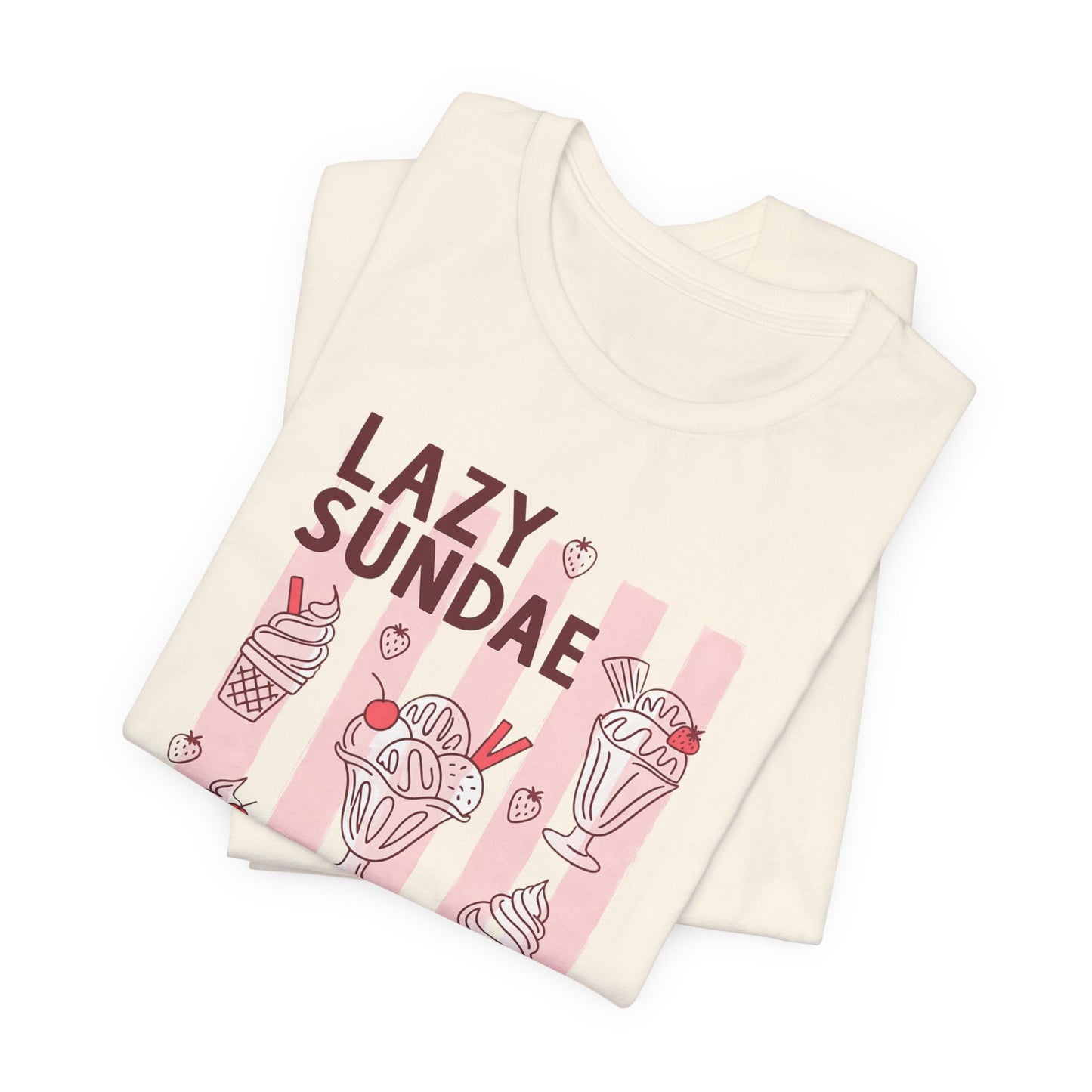 Lazy Sundae Club T-Shirt Retro Ice Cream Graphic Tee
