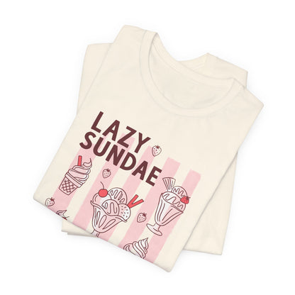 Lazy Sundae Club T-Shirt Retro Ice Cream Graphic Tee