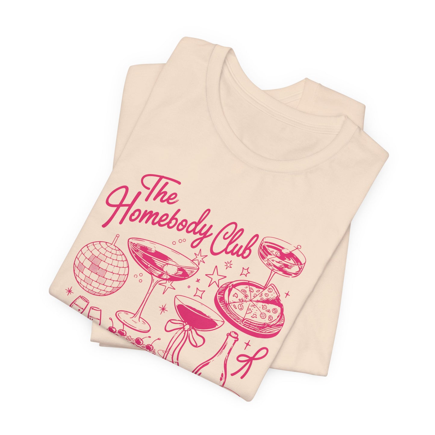 The Homebody Club Luxury Tee – Pink Aesthetic Graphic Shirt, Cozy Chic Lifestyle, Feminine Statement T-Shirt