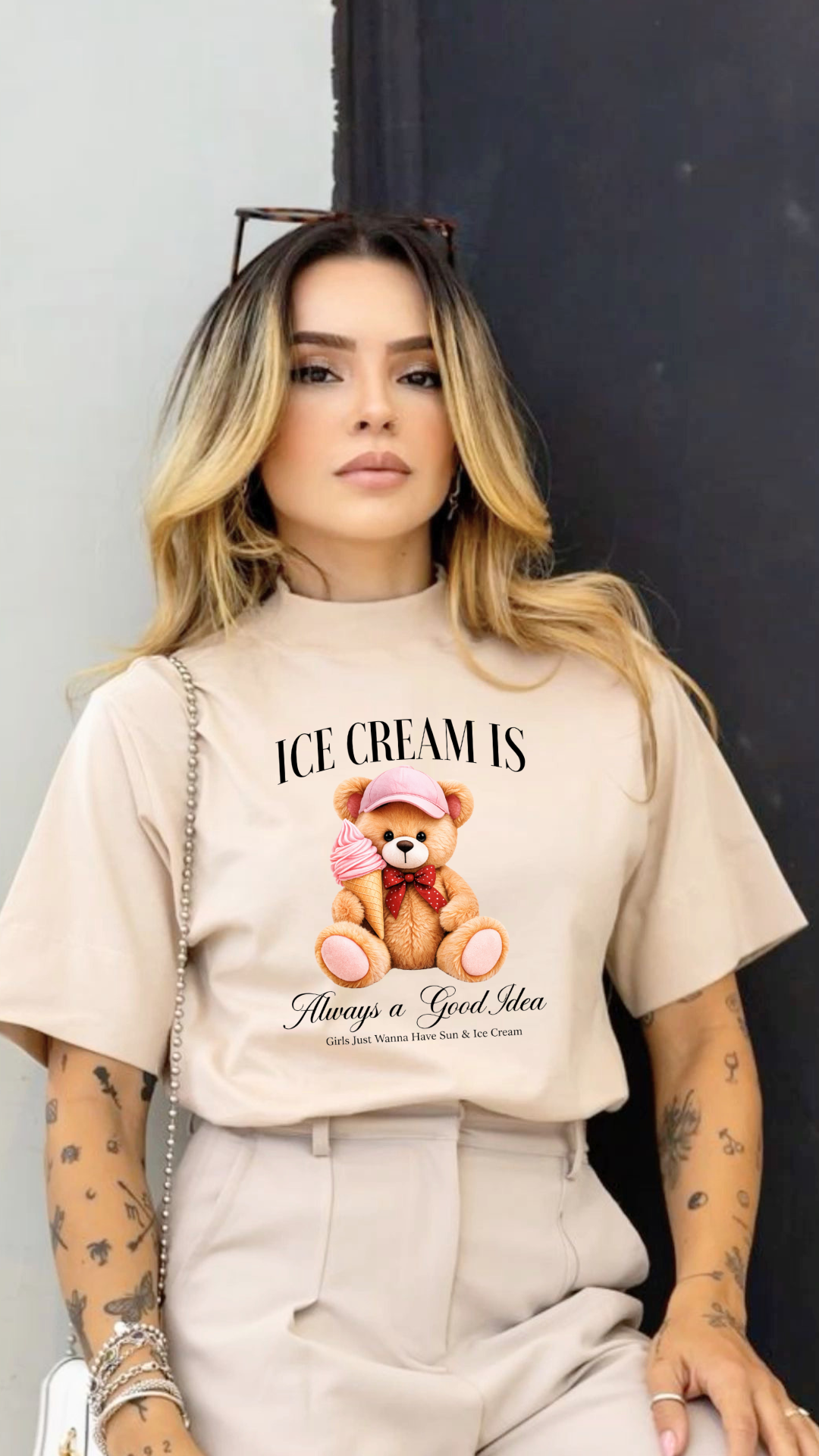 Ice Cream Teddy Graphic Tee