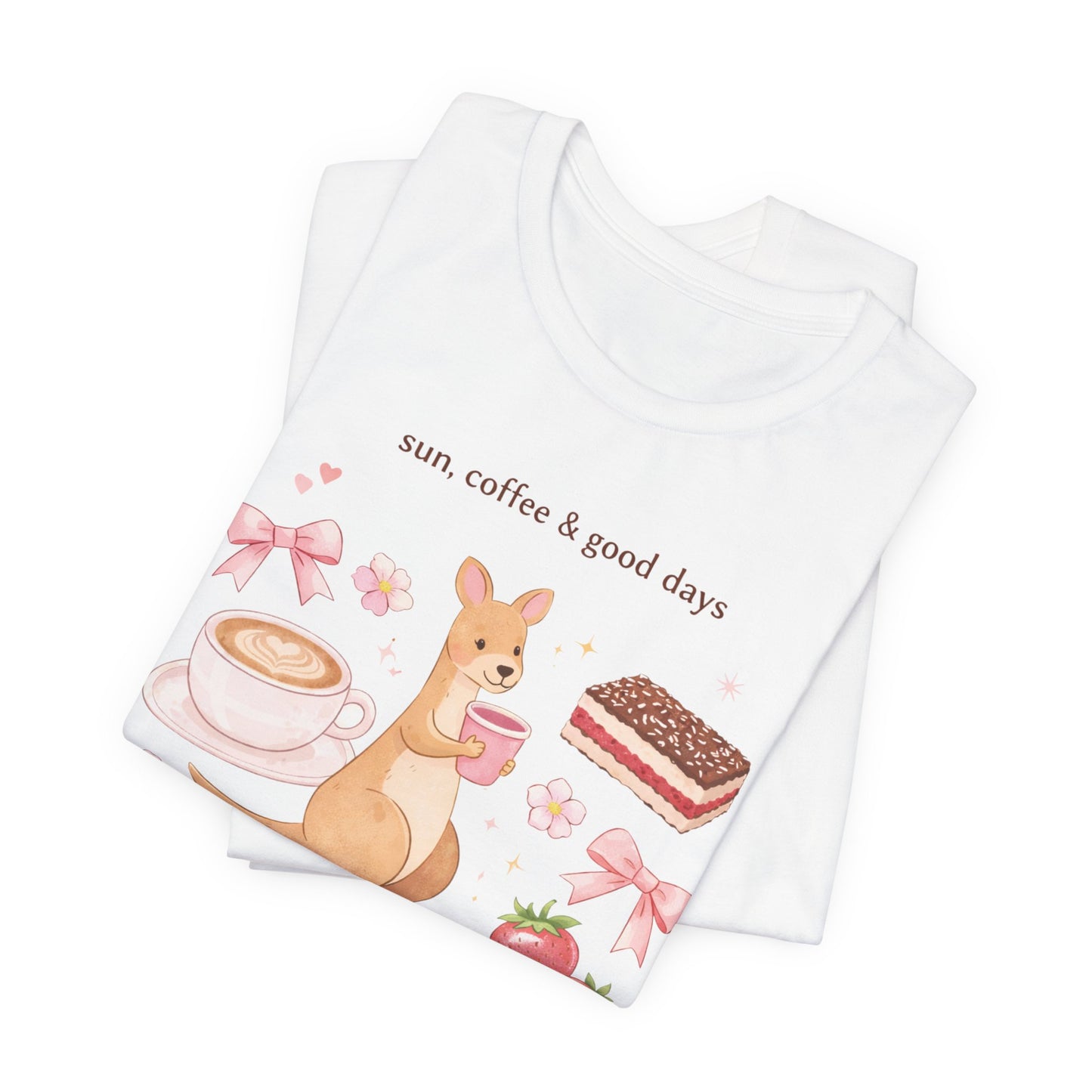 Sun, Coffee & Good Days Cute Cafe Graphic T-Shirt