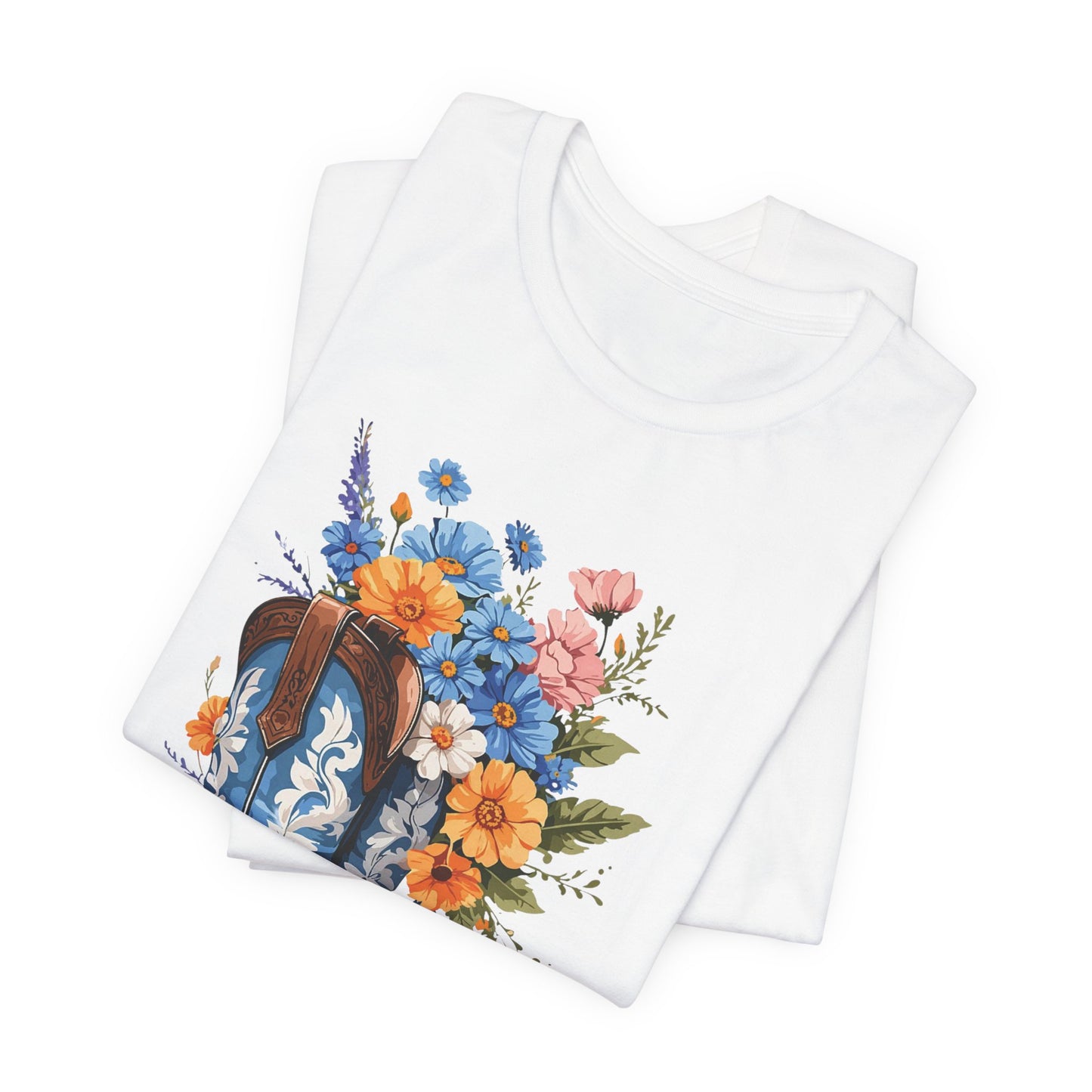 Floral Cowgirl Boots Graphic Tee