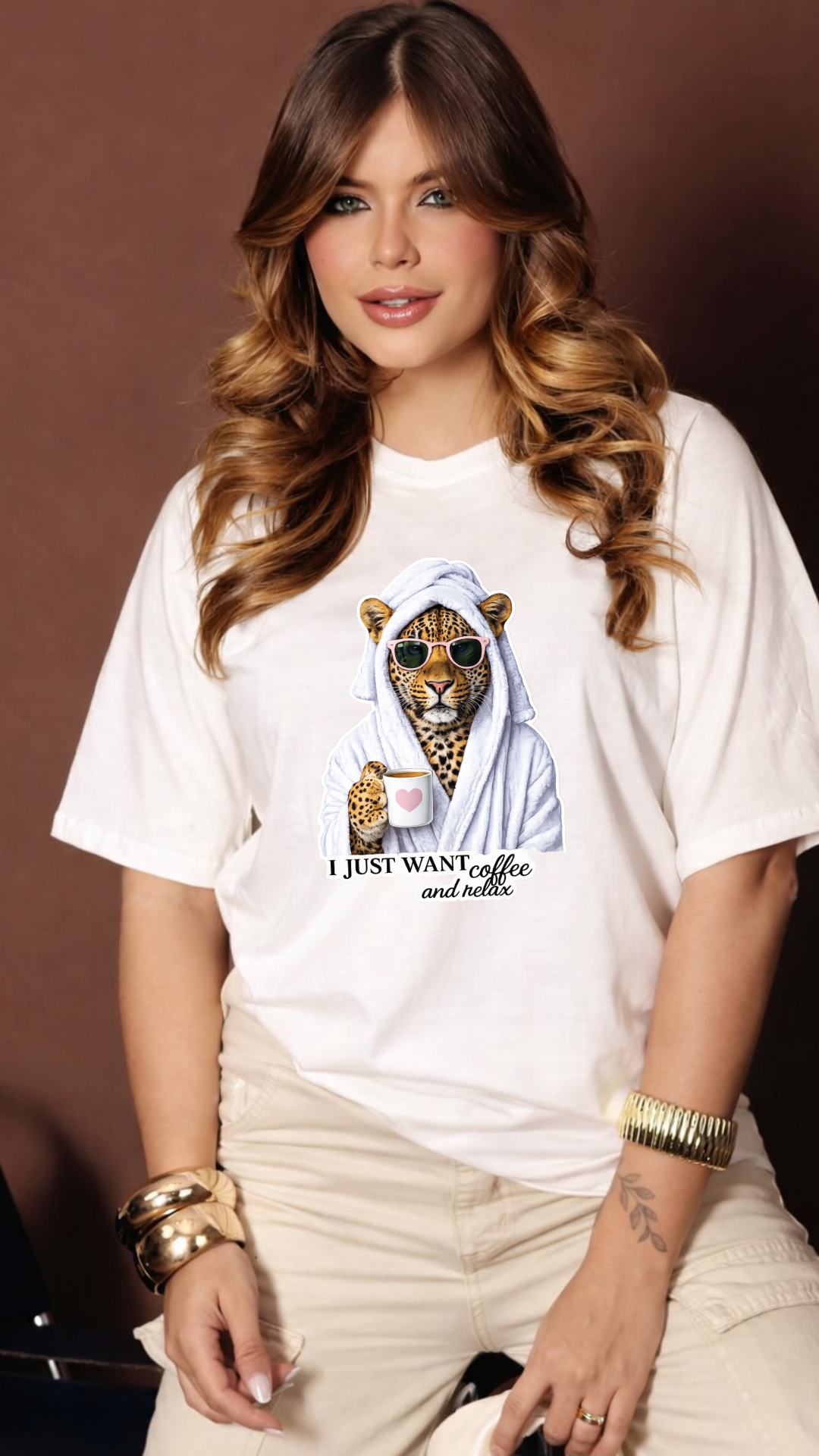 Leopard Coffee Tee Graphic Tee