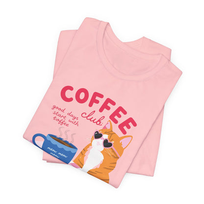 Coffee Lovers Cute Cat Graphic Tee
