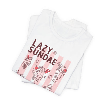 Lazy Sundae Club T-Shirt Retro Ice Cream Graphic Tee