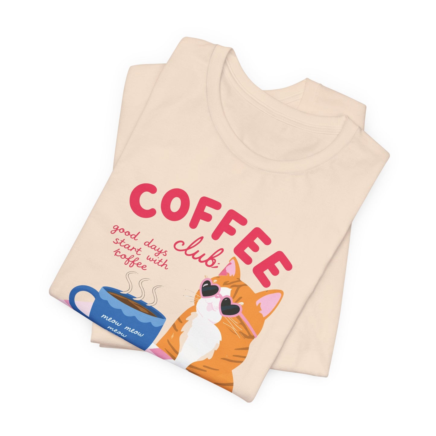 Coffee Lovers Cute Cat Graphic Tee