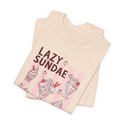 Lazy Sundae Club T-Shirt Retro Ice Cream Graphic Tee