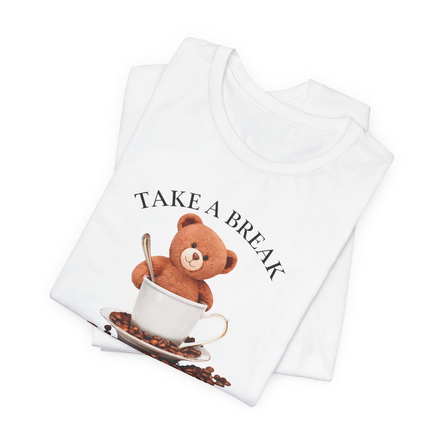 Cute Teddy in Coffee Cup Graphic T-Shirt