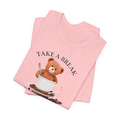 Cute Teddy in Coffee Cup Graphic T-Shirt