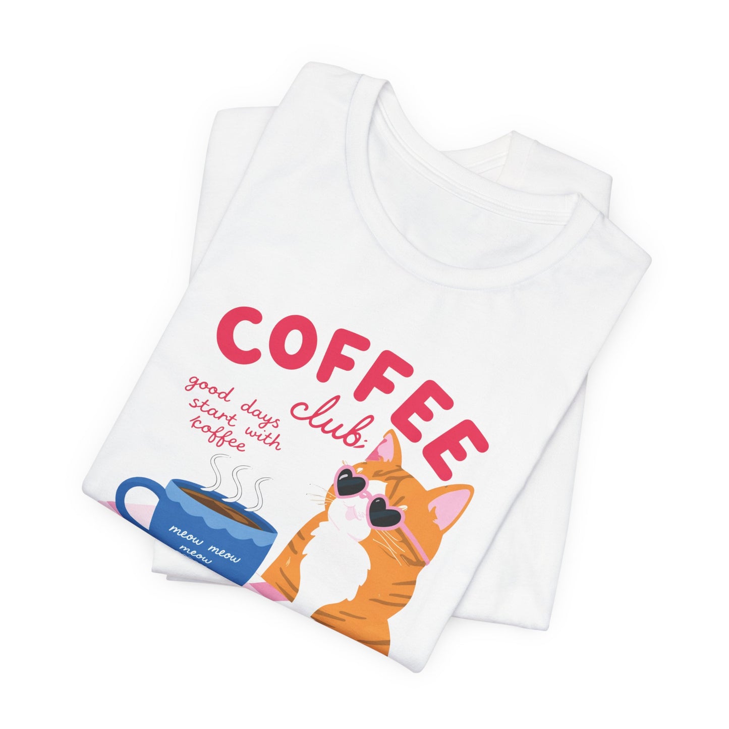 Coffee Lovers Cute Cat Graphic Tee