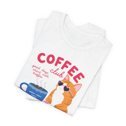 Coffee Lovers Cute Cat Graphic Tee